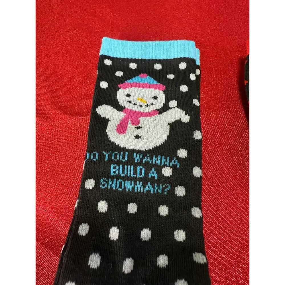 Bundle of 2 New Womens Christmas Socks Santa Socks Snowman Socks Size 9-11